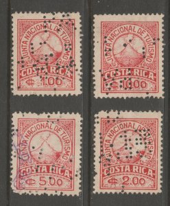 Costa Rica Fiscal Revenue Stamp 9-21-20 used two scans punched cancel scarce