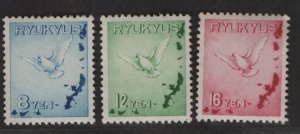 Ryukyu Islands Sc#C1-C3 M/NH/VF, complete set, minor gum foxing Cv. $136.50