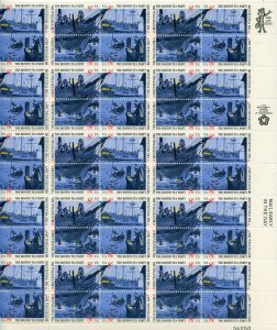 UNITED STATES SCOTT #1480/83 BOSTON TEA PARTY COMPLETE  SHEET(50) MINT NH