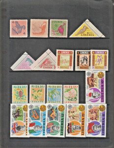 Liberia Collection 1953-1977 on 5 Stock Pages VF MNH All Different, many Topical