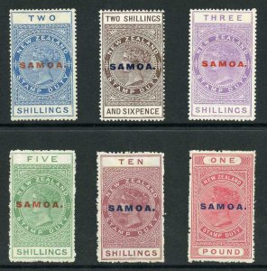 Samoa 1914 NZ Postal Fiscal Opt Basic set of 6 Fresh M/Mint