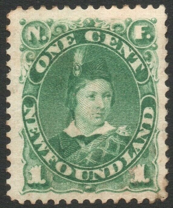 NEWFOUNDLAND-1898 1c Deep Green Sg 63a MOUNTED MINT V46301