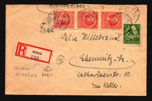 Germany DDR 1946 Thuringia Registered Cover / RARE - Z17186