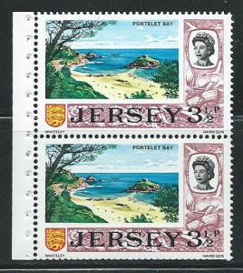 Jersey 40b 1974 3 1/2p booklet pane of 2 MNH