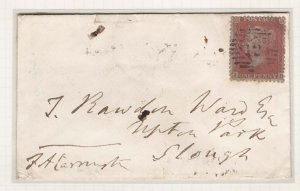 GB 1854 1d small crown perf 14 plate 16 JH fine used on neat cover sg29 Spec C