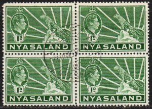 Nyasaland Protectorate Sc #55A Used Block of 4