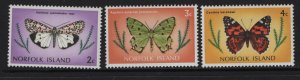 NORFOLK ISLANDS, 202-204, MNH BUTTERFLIES