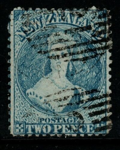 NEW ZEALAND SG72 1862 2d BLUE USED 