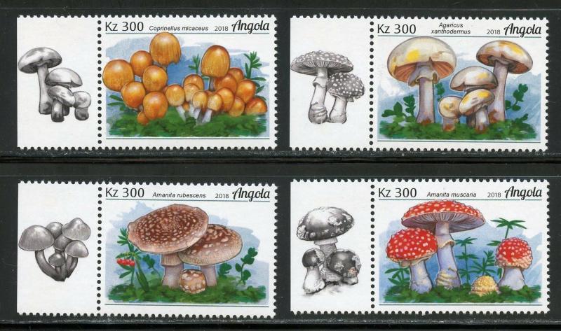 ANGOLA 2018  FLORA MUSHROOMS SET MINT NH 