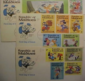 MALDIVES FDC DISNEY SHEETLET & 3 FDC 1979 / 1985