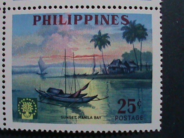 ​PHILIPPINES-1960-SC#817-8- WORLD REFUGEE YEAR -MNH BLOCKS- VERY FINE