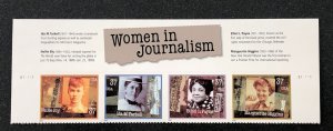US scott # 3665-3668 Women in Journalism Plate Block  MNH