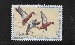 US #RW38- 1971 HUNTING PERMIT (DUCK STAMP) MINT NEVER HINGED