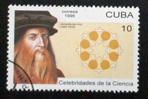 CUBA Sc# 3716 SCIENTISTS science  DA VINCI 10c  1996 used cto