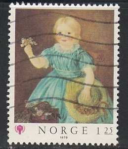 Norway # 744, Painting by Stoltenberg Year of the Child - Paintings, Used,