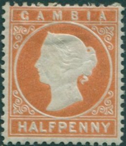 Gambia 1886 SG11B ½d orange QV MH