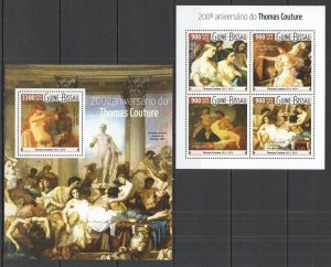 St921 2015 Guinea-Bissau Erotic Nude Art Thomas Couture Kb+Bl Mnh