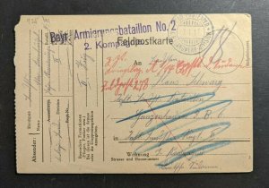 1917 WWI Germany Feldpost Postcard Cover