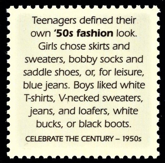 US 3187b MNH VF 33 Cent  Teen Fashions Celebrate the Century 1950s