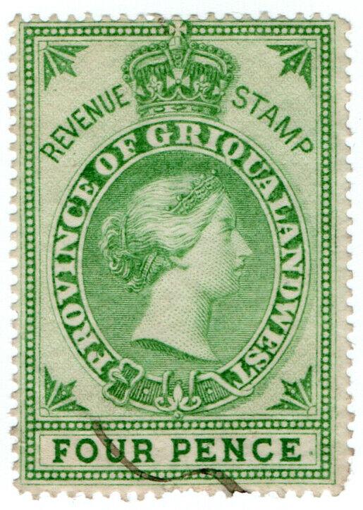 (I.B) Griqualand West Revenue : Duty Stamp 4d