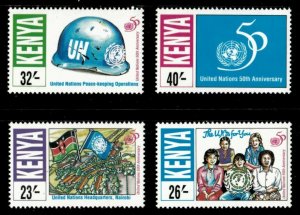 Kenya 1995 - United Nations, 50th Anniversary - Set of 4v - Scott 651-54 - MNH