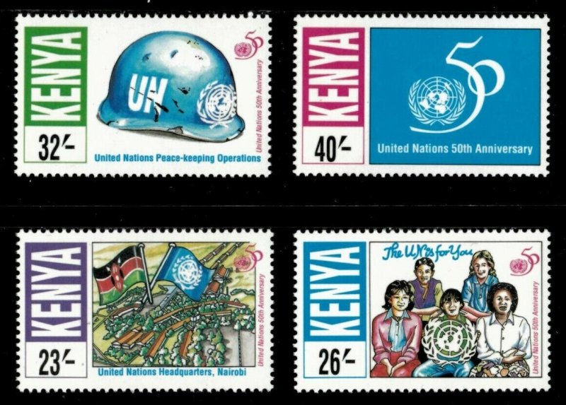 Kenya 1995 - United Nations, 50th Anniversary - Set of 4v - Scott 651-54 - MNH