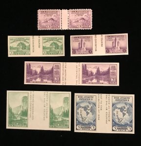 752, 766-770 Pairs w/ Vertical Gutters, set of 5, Special Printings