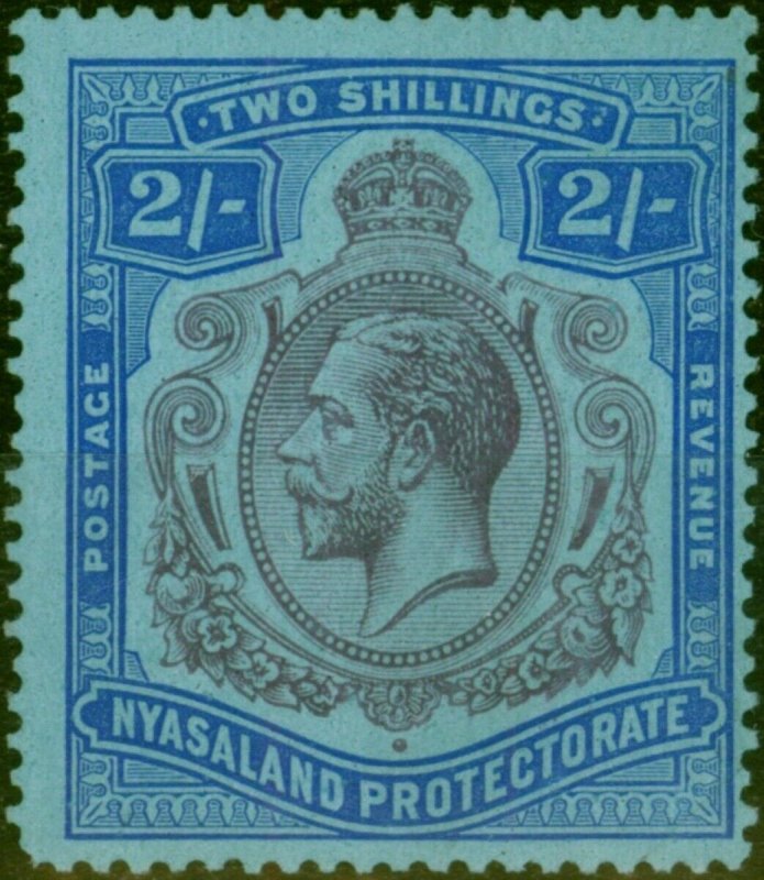 Nyasaland 1926 2s Purple & Blue-Pale Blue SG109a 'Break in Scroll' Fine MNH 