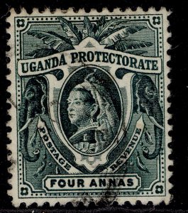 UGANDA QV SG88, 4a deep green, USED. Cat £10.