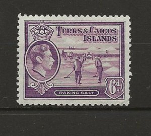 Turks Caicos 1938 6d sg.201 MH