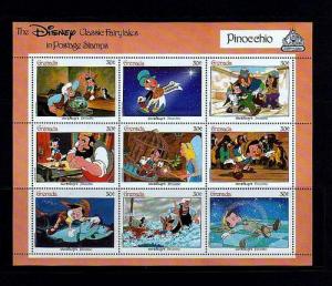 GRENADA -1987- DISNEY - PINOCCHIO - MINT - SHEET!