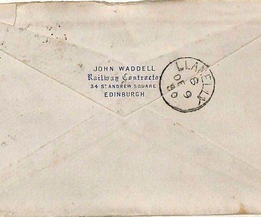 RR46 GB Scotland 1880 Edinburgh RAILWAY CONTRACTOR Cover Wales {samwells-covers}