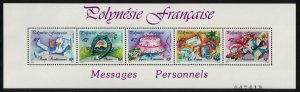 Fr. Polynesia Greetings Stamps MS 1989 MNH SG#MS568