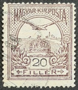 Hungary, 1913-1916, SC#92, Turul and Crown of St. Stephen, Used, VG