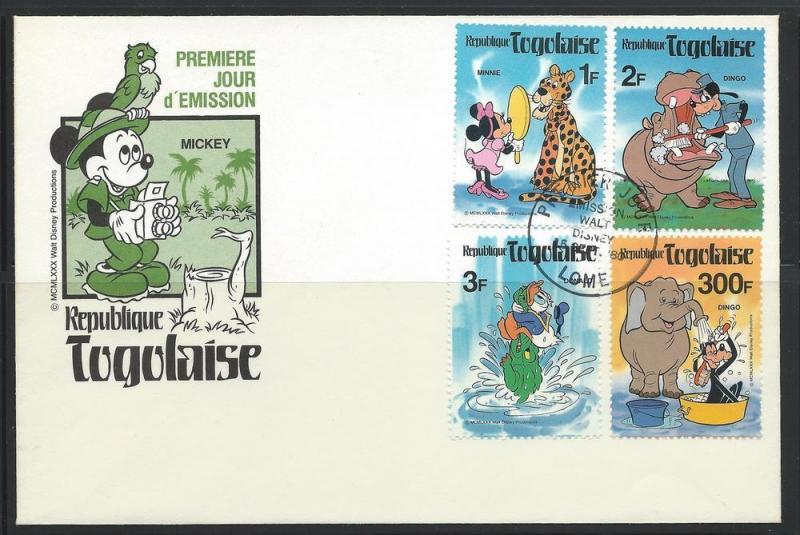 Just Fun Cover Togo #1064//1070 Disney Mickey Mouse In Jungle FDC (my5067)