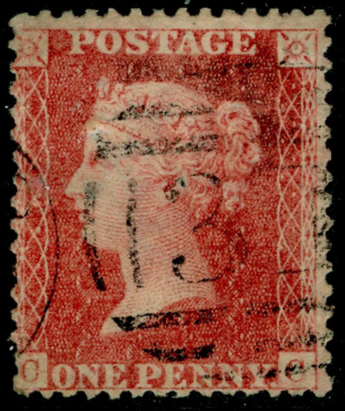 SG38, 1d pale red PLATE 39, LC14, USED. Cat £35. CC