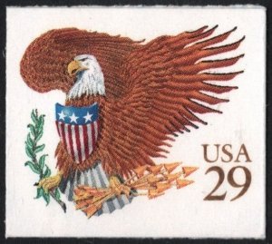 SC#2595 29¢ Eagle & Shield Booklet Single (1992) SA