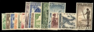 Papua New Guinea #122-136 Cat$160, 1952 Native Scenes, complete set, never hi...