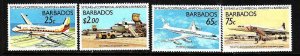 Barbados-Sc#739-42- id9- unused NH set-Planes-1989-