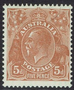 AUSTRALIA 1926 KGV 5D SMALL MULTI WMK PERF 13.5 X 12.5
