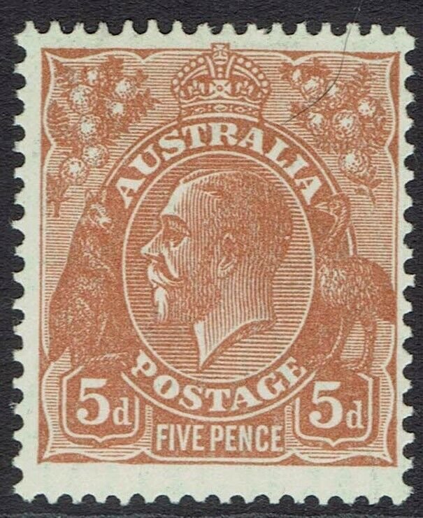 AUSTRALIA 1926 KGV 5D SMALL MULTI WMK PERF 13.5 X 12.5