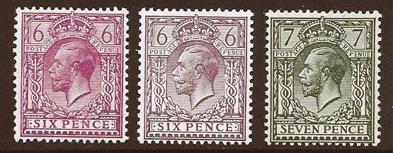 Great Britain Scott #167 167a(NH) and 168 OG Beautiful Stamps CV$75