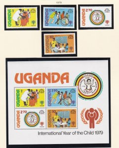 Uganda # 223-226, 226a, International Year of the Child, Mint NH, 1/2 Cat.