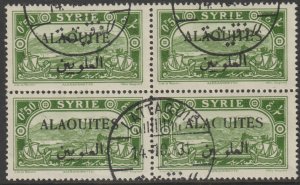 SYRIA - ALAOUITES 1925 0.50 block with VARIETY fine used