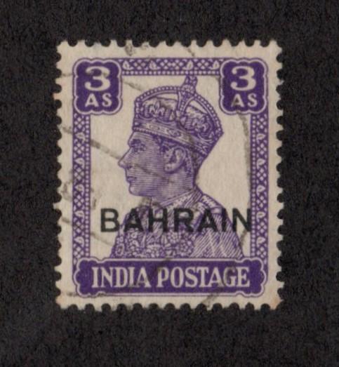 BAHRAIN Sc# 46 MH  Used FVF KGVI Overprint