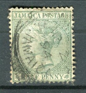 JAMAICA; 1885 early classic Crown CA Wmk. used Shade of 1/2d. value