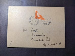 1941 England British Channel Islands Bisect Stamp Cover Guernsey CI Local Use