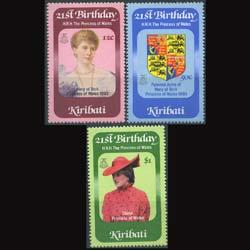 KIRIBATI 1982 - Scott# 404-6 Diana Birthday Set of 3 LH