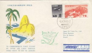 1954,1st Flt. J.A.L., Tokyo, Japan to Rio De Janeiro, Brazil, See Remark (40263)