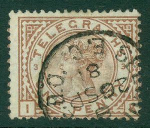 SG T2. 1876 1d red-brown plate 3. Very fine used